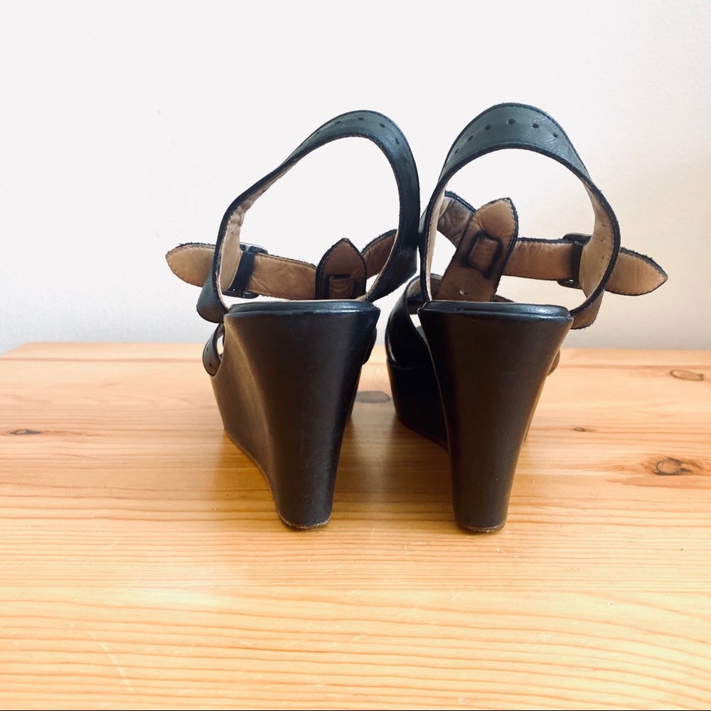 Barney’s New York CO-OP platform sandals black leather 38 / 8 - Picture 6 of 9